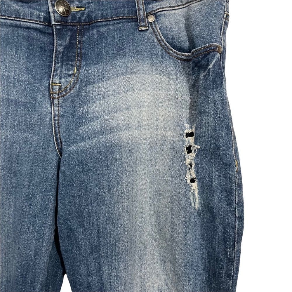 Torrid Plus Size Mid Rise Distressed Bootcut Jeans - Picture 3 of 4
